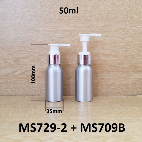 Chai nhôm vòi van xi bạc bóng KO viền 30ml