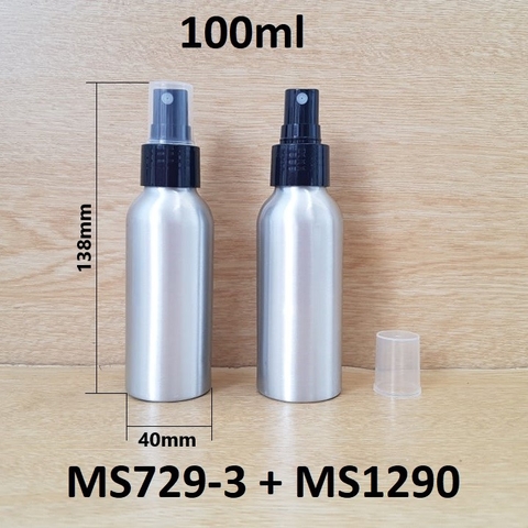 Chai nhôm xịt phun sương 100ml