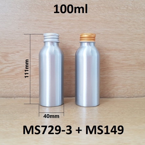Chai nhôm nắp cuốn biên 100ml