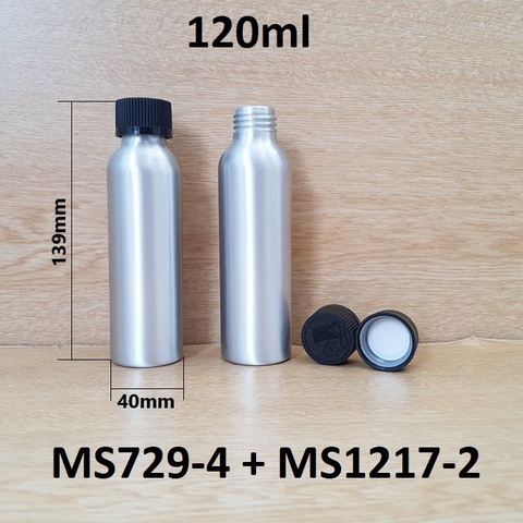 Chai nhôm nắp child resistant 120ml