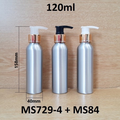 Chai nhôm vòi van xi vàng 120ml