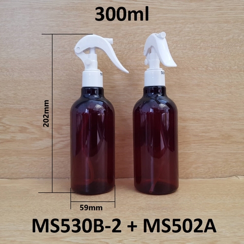 Chai nâu cổ cao tròn xịt kiếng 300ml