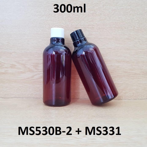 Chai nâu cổ cao tròn nắp vặn 300ml