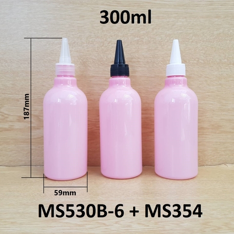 Chai hồng đục cổ cao tròn nắp nhọn 300ml