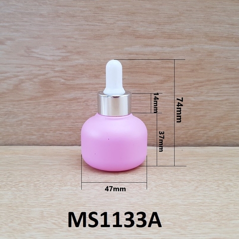 Chai serum HỒNG nắp bóp trắng khoen bạc bóng 25ml