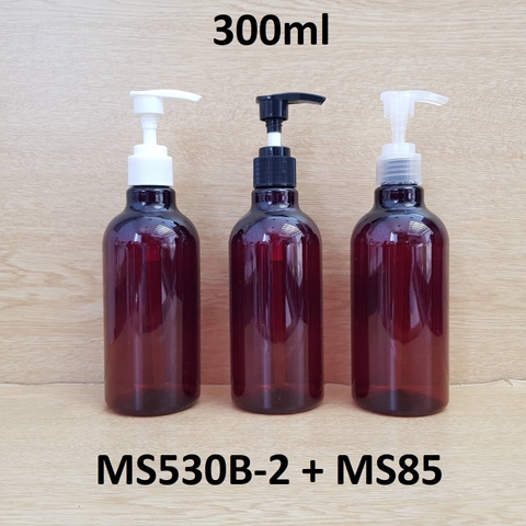 Chai nâu cổ cao tròn vòi van 300ml