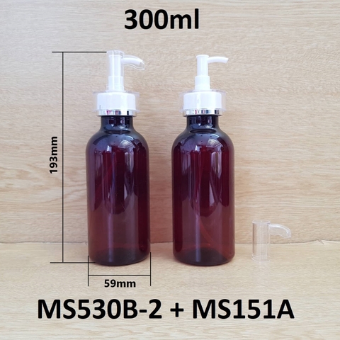 Chai nâu cổ cao tròn vòi voi 300ml