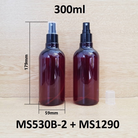 Chai nâu cổ cao tròn phun sương 300ml