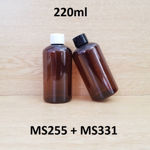 Chai nâu đất lùn nắp vặn 220ml
