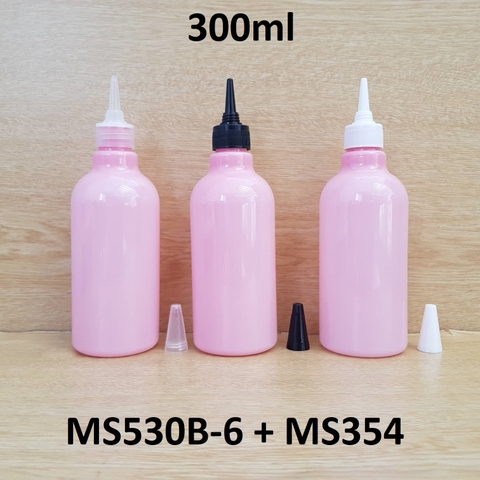 Chai hồng đục cổ cao tròn nắp nhọn 300ml