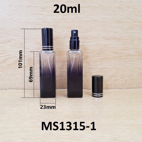 Chai vuông phun sương ombre nắp 2 VIỀN 20ml