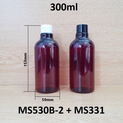 Chai nâu cổ cao tròn nắp vặn 300ml