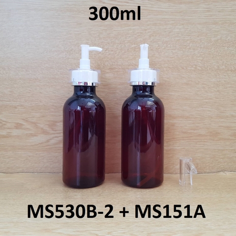 Chai nâu cổ cao tròn vòi voi 300ml
