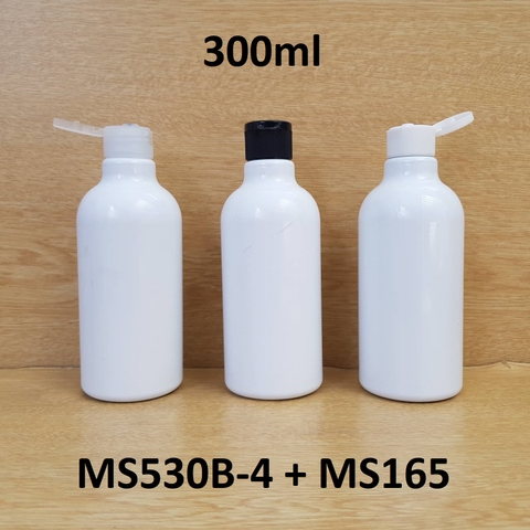 Chai trắng cổ cao tròn nắp bật 300ml
