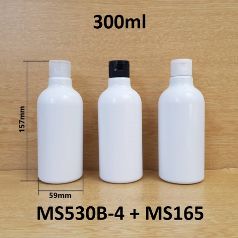 Chai trắng cổ cao tròn nắp bật 300ml