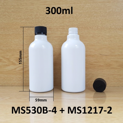 Chai trắng cổ cao tròn nắp child resistant 300ml