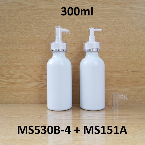 Chai trắng cổ cao tròn vòi voi 300ml