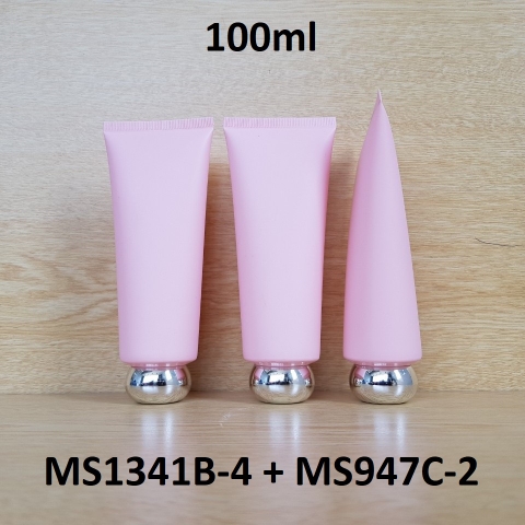 Tuýp tròn hồng nhám nắp bạc 100ml