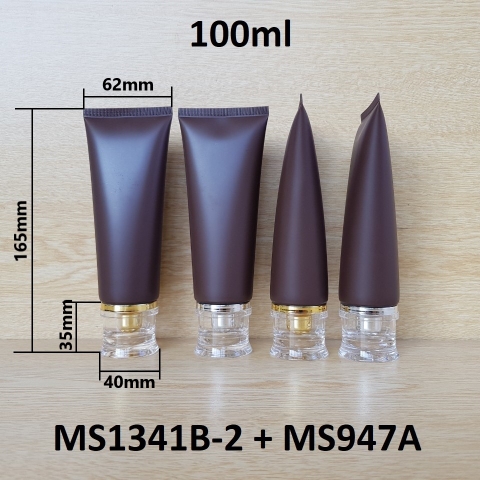 Tuýp tròn nâu nhám nắp vàng 100ml