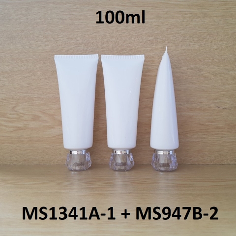 Tuýp tròn trắng bóng nắp bạc 100ml
