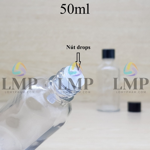 Chai tinh dầu nắp vặn đen 50ml