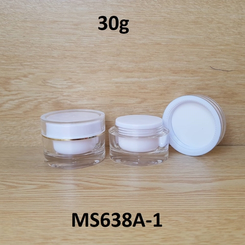 Hũ PS tròn trắng có viền 30g