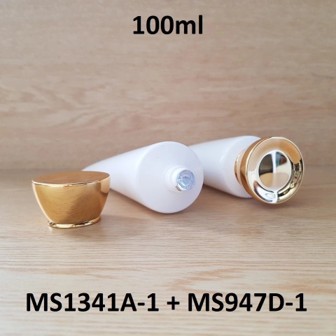 Tuýp tròn trắng bóng nắp vàng 100ml