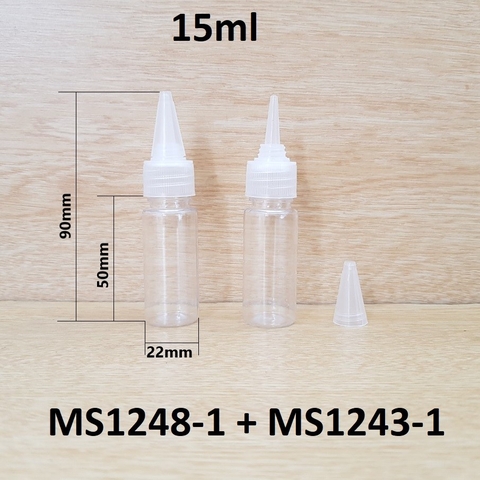 Chai vai ngang nắp nhọn 15ml