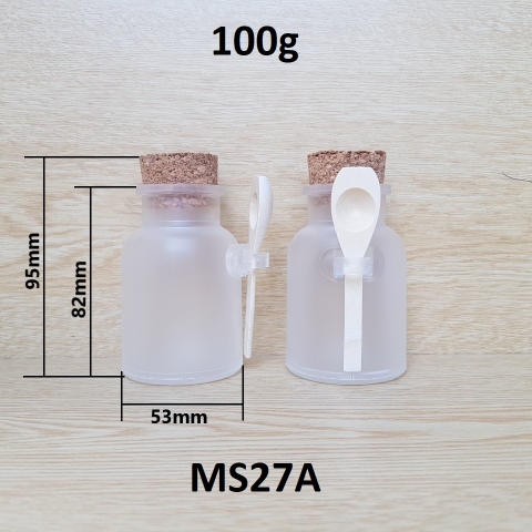 Hũ nhựa kèm muỗng thân tròn 100g