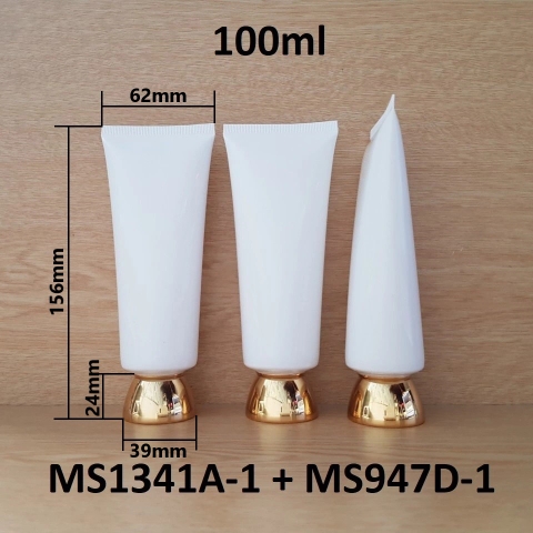 Tuýp tròn trắng bóng nắp vàng 100ml