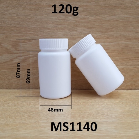 Hũ thuốc HDPE trắng 120g