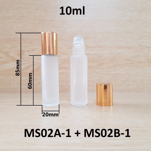 Chai TT bi lăn mờ nắp vàng KO viền 10ml