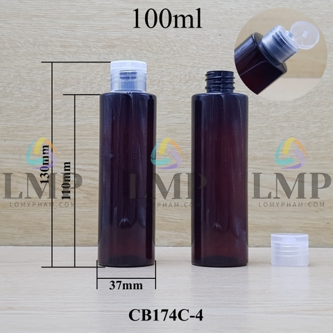 Chai PET vai ngang nắp bật sọc 100ml