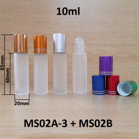 Chai TT bi lăn mờ nắp vàng 2 viền 10ml