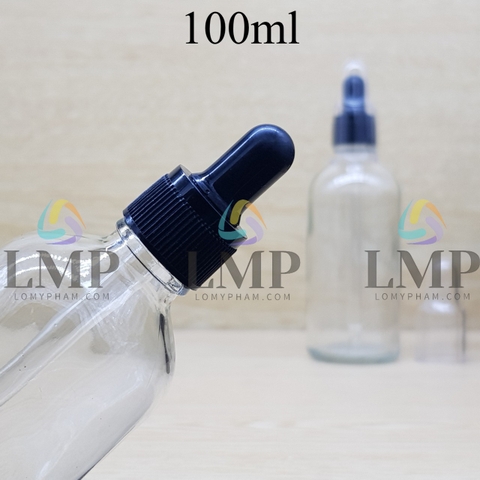 Chai tinh dầu nắp bóp khoen nhựa sọc có nắp chụp 100ml