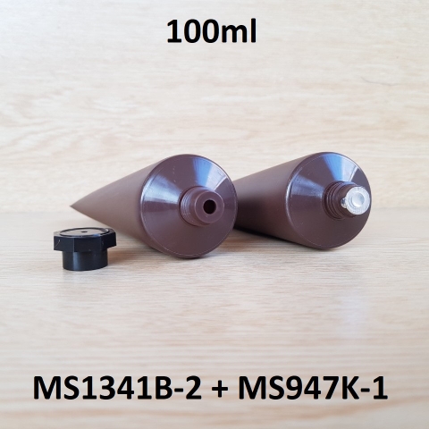 Tuýp tròn nâu nhám nắp đen 100ml