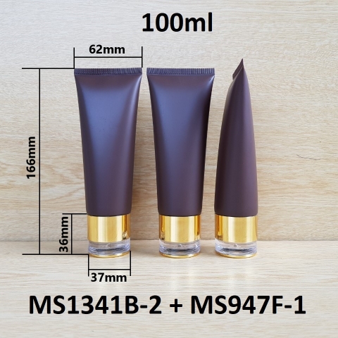 Tuýp tròn nâu nhám nắp vàng 100ml