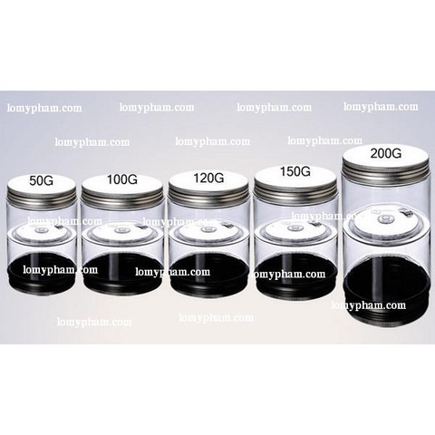 Hũ nhựa trong nắp thiếc 150g