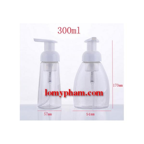 Chai pet lùn vòi van tạo bọt  300ml