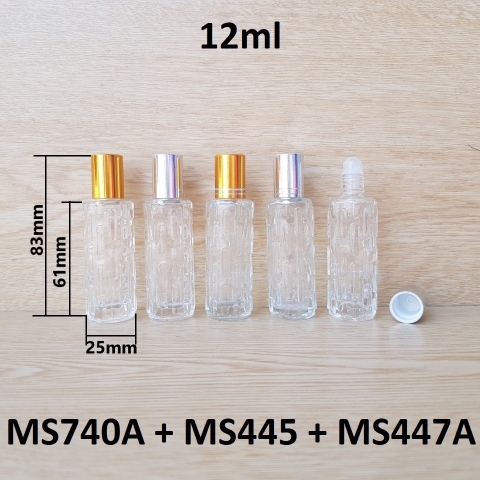 Chai lăn khổ qua đít chai tròn bi nhựa 12ml