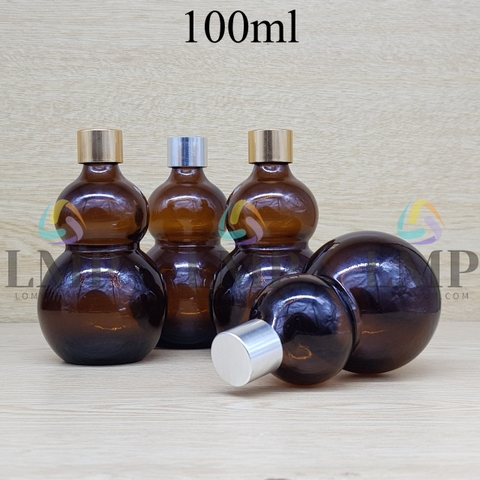 Chai hồ lô nắp xi KO viền 100ml