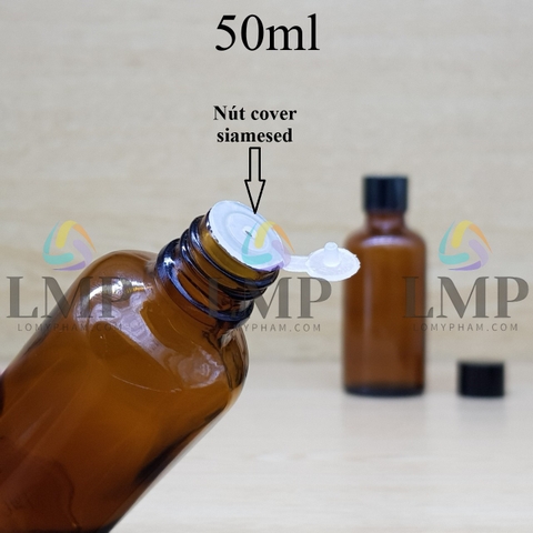 Chai tinh dầu nắp vặn đen 50ml