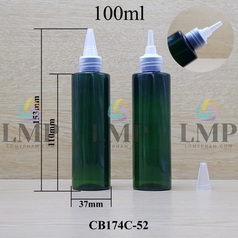 Chai PET vai ngang nắp nhọn sọc 100ml