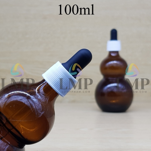 Chai hồ lô nắp bóp khoen nhựa sọc 100ml