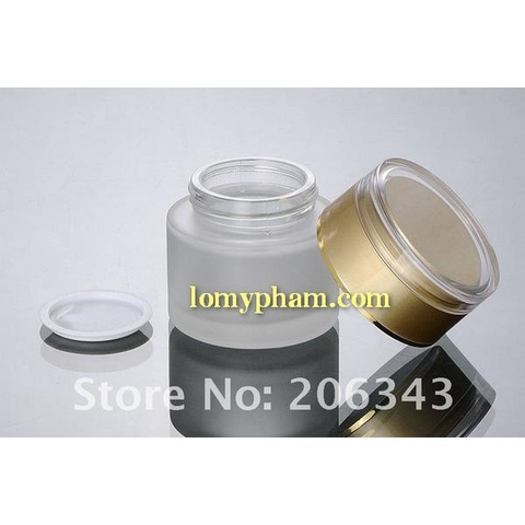 Hũ thủy tinh nắp vàng 50g