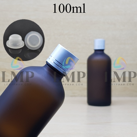 Chai tinh dầu phun mờ nắp xi 2 viền 100ml