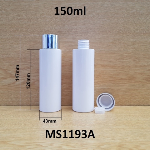 Chai toner trắng nắp bạc bóng 150ml