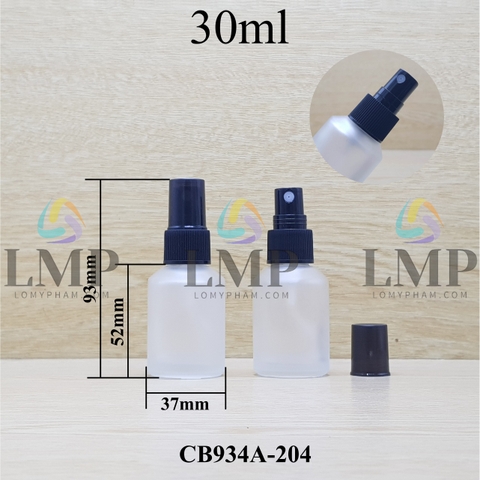 Chai thủy tinh vát đầu phun sương sọc 30ml