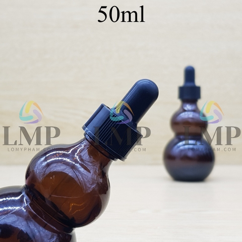 Chai hồ lô nắp bóp khoen nhựa sọc 50ml