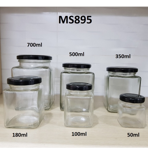 Hũ vuông nắp đen